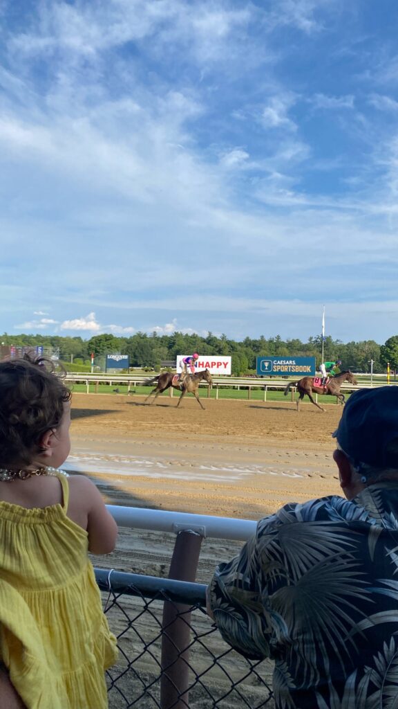 Horse coming to finish line symbolic of finish line wealth management
